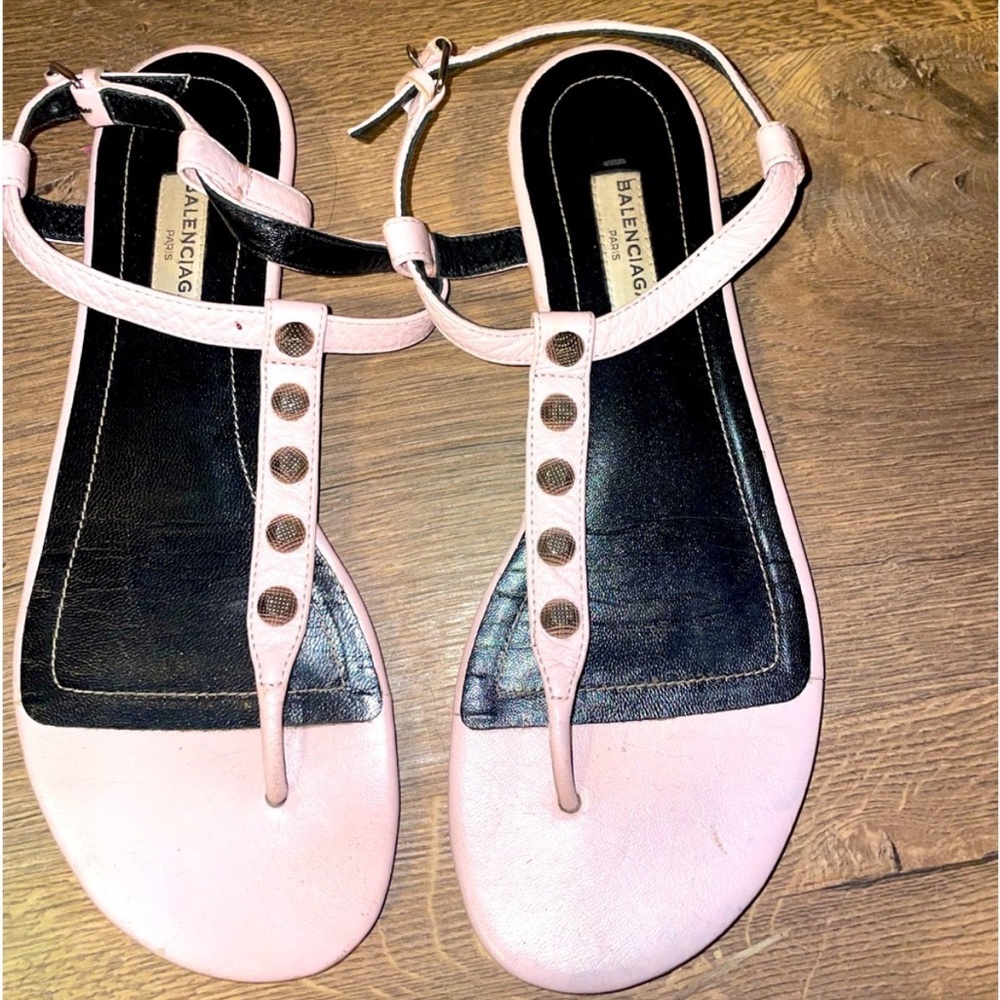 Balenciaga T strap sandals pink size 8